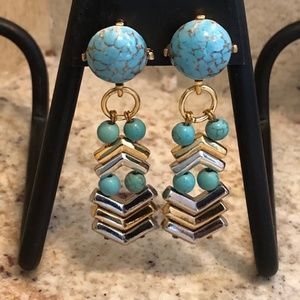 Holst + Lee Two-Tone Turquoise Drop Earrings